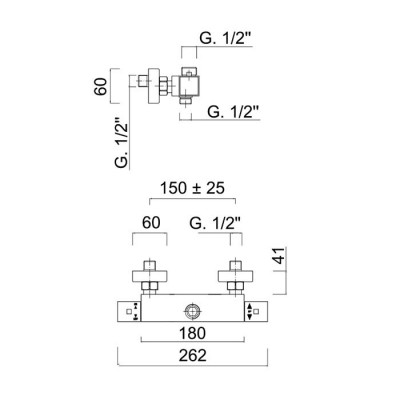 Термостат для душа хром Giulini F8205