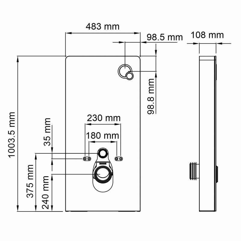 Инсталляция для унитаза WasserKRAFT Naab 86TLT.040.PE.BL