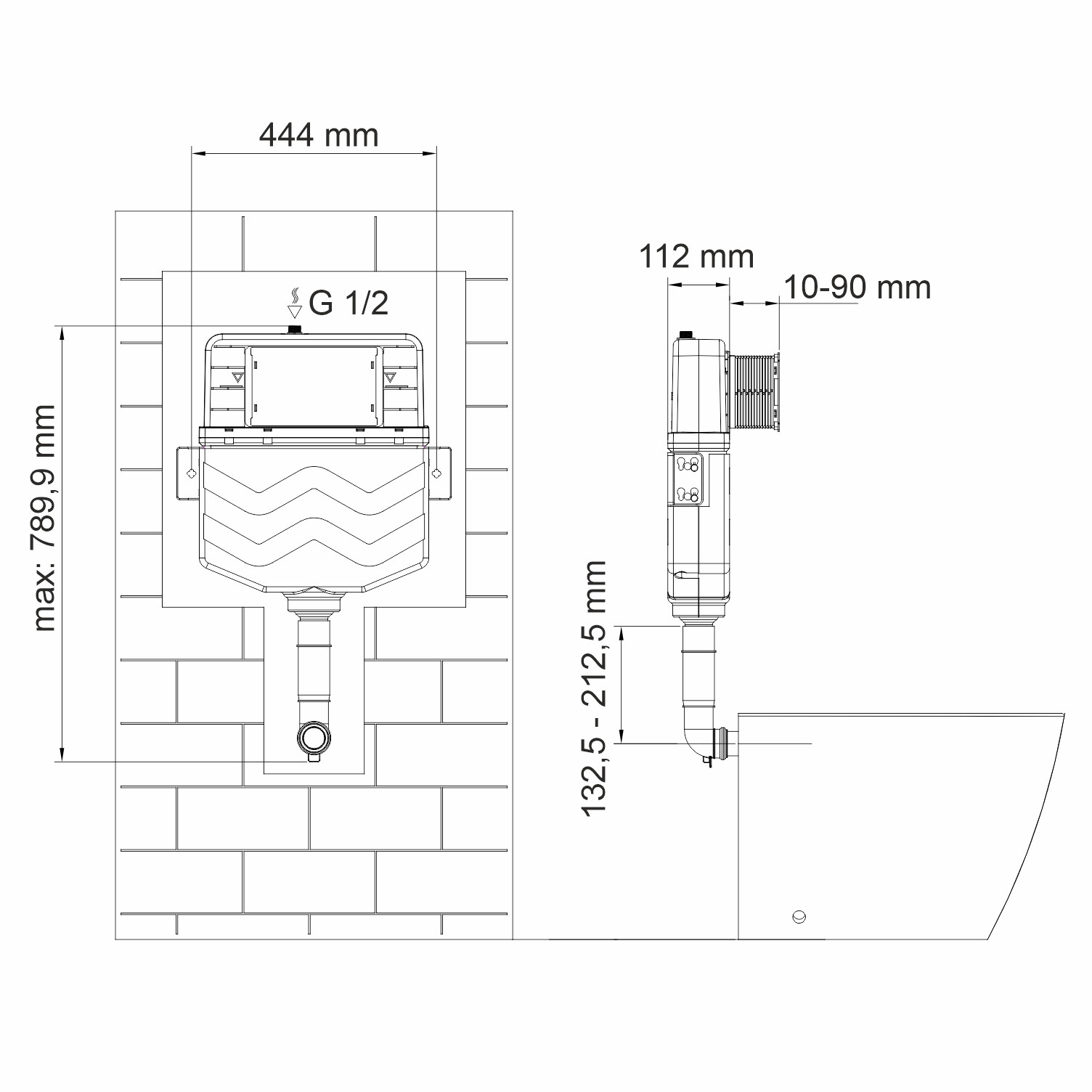 Бачок для унитаза встраиваемый WasserKRAFT Aller 10TLT.031.ME.WH01