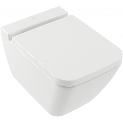 Унитаз подвесной Villeroy&Boch Finion 560x375, с открытым смывным краем, настенный, Stone White CeramicPlus, 4664R0RW