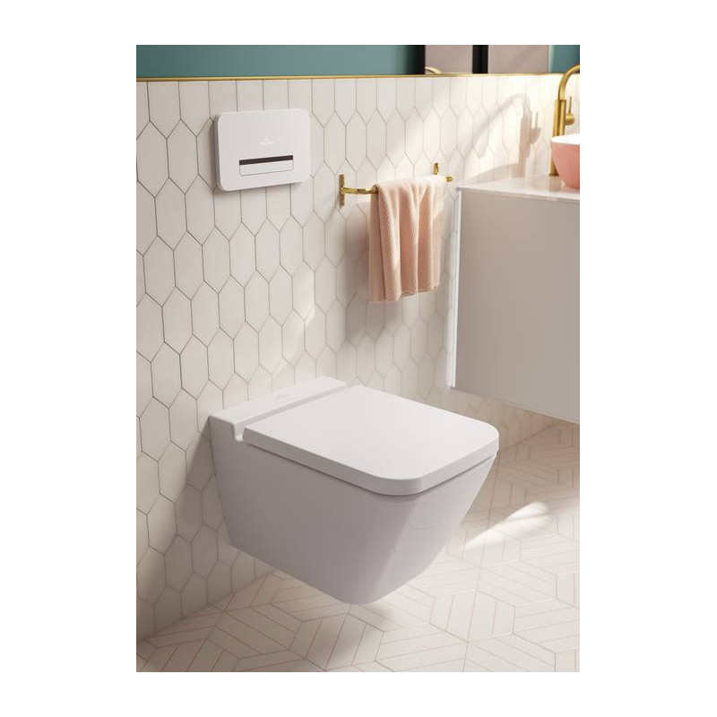 Сидение с крышкой для унитаза Villeroy&Boch Finion, с функцией микролифт, с быстросъемным сиденьем, Stone White, 9M88S1RW