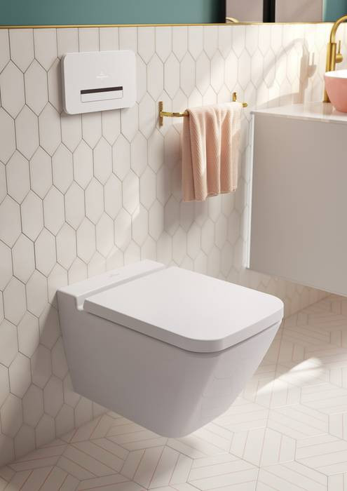 Сидение с крышкой для унитаза Villeroy&Boch Finion, с функцией микролифт, с быстросъемным сиденьем, Stone White, 9M88S1RW
