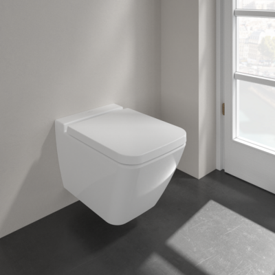 Сидение с крышкой для унитаза Villeroy&Boch Finion, с функцией микролифт, с быстросъемным сиденьем, Stone White, 9M88S1RW