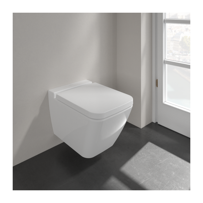 Сидение с крышкой для унитаза Villeroy&Boch Finion, с функцией микролифт, с быстросъемным сиденьем, Stone White, 9M88S1RW
