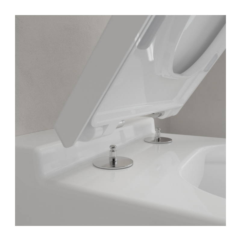 Сидение с крышкой для унитаза Villeroy&Boch Finion, с функцией микролифт, с быстросъемным сиденьем, Stone White, 9M88S1RW
