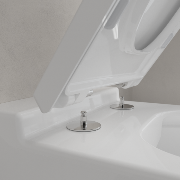 Сидение с крышкой для унитаза Villeroy&Boch Finion, с функцией микролифт, с быстросъемным сиденьем, Stone White, 9M88S1RW