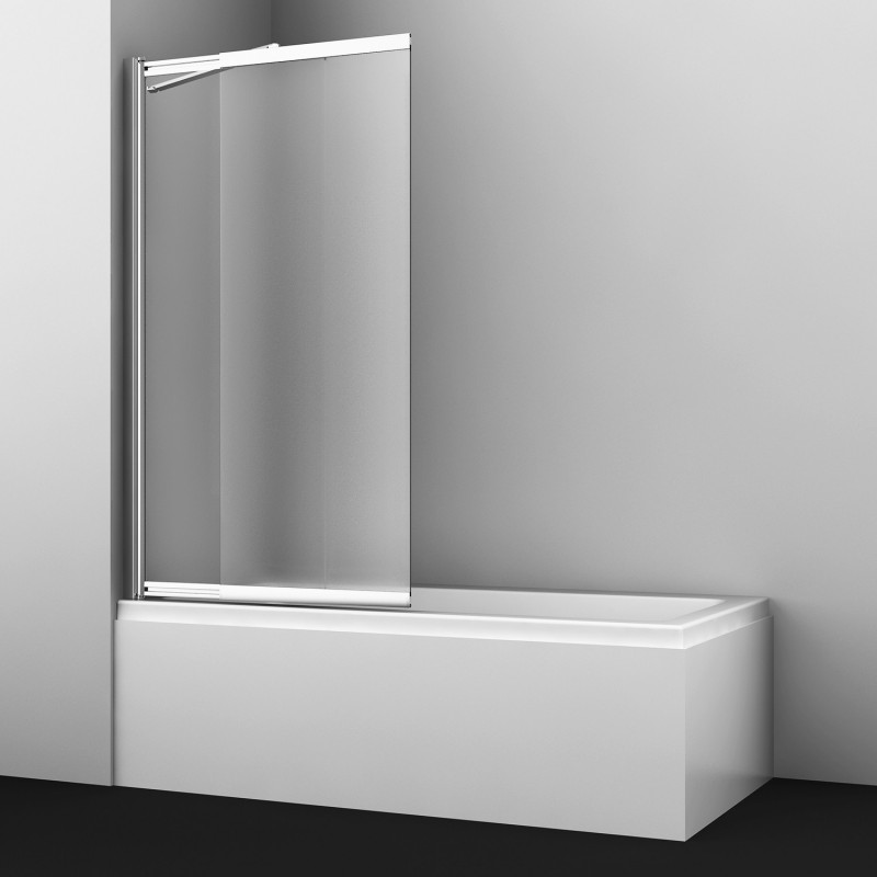 Душевая шторка на ванну левая 100х140см хром WasserKRAFT Main 41S02-100L Matt glass Fixed