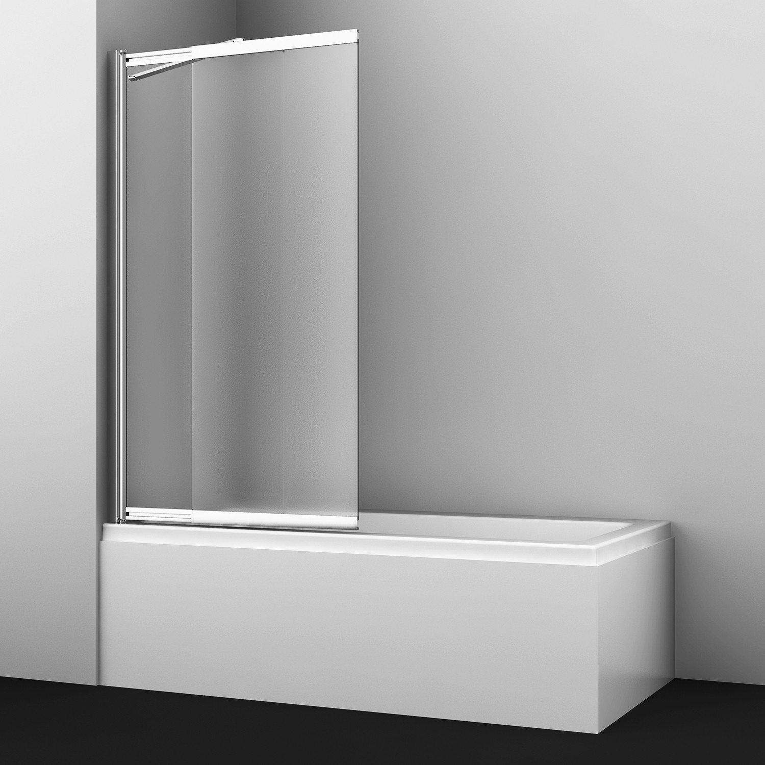 Душевая шторка на ванну левая 100х140см хром WasserKRAFT Main 41S02-100L Matt glass Fixed