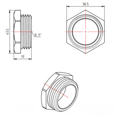 Заглушка VALTEC никелированная Ду 25 НР 1" VTr.583.N.0006