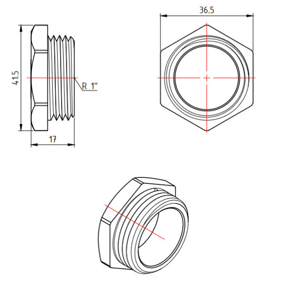 Заглушка VALTEC никелированная Ду 25 НР 1" VTr.583.N.0006