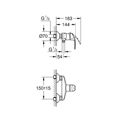 Смеситель для душа, EUROSMART, GROHE 33555002