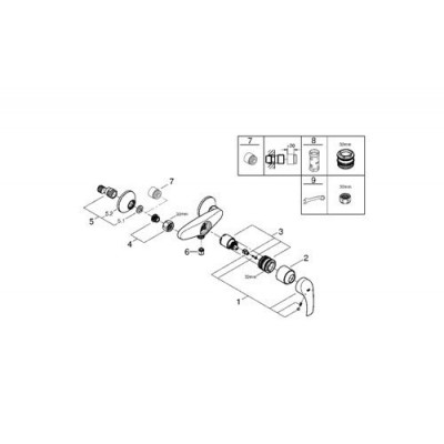 Смеситель для душа, EUROSMART, GROHE 33555002