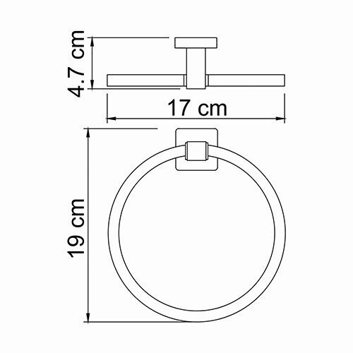 Держатель полотенец кольцо хром WasserKRAFT Lippe K-6560