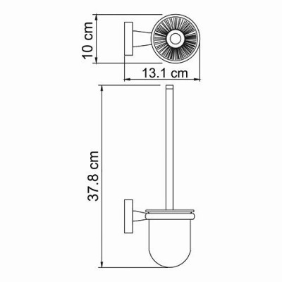 Щетка для унитаза подвесная хром WasserKRAFT Lippe K-6527