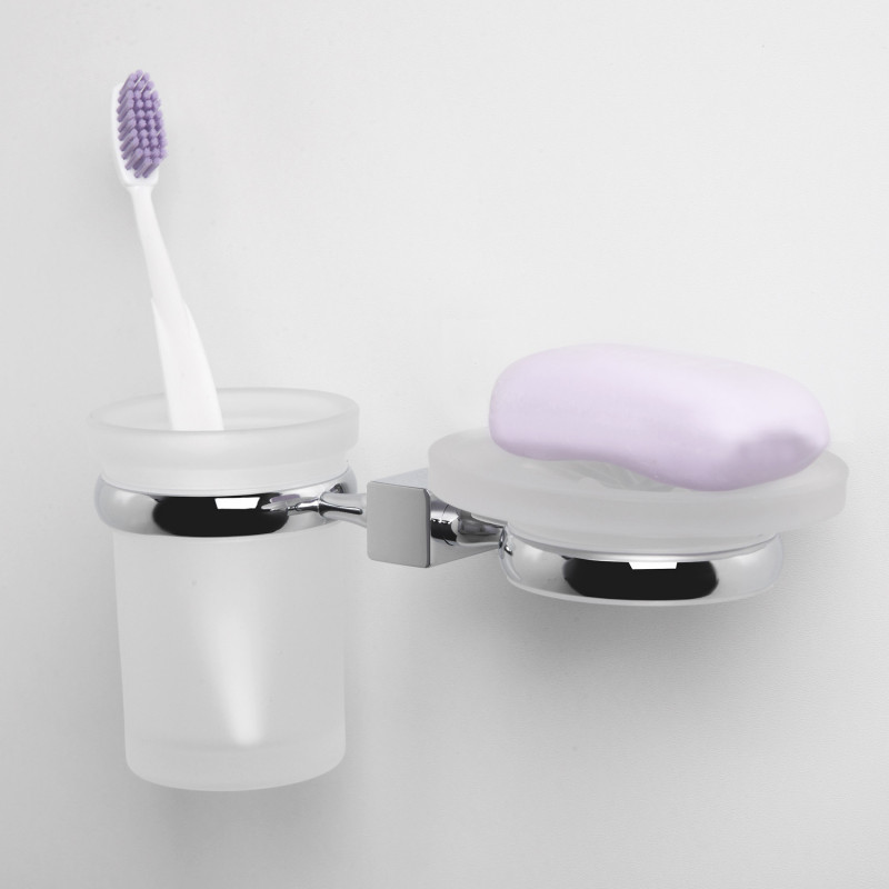 Держатель стакана и мыльницы хром WasserKRAFT Lippe K-6526