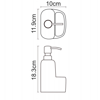 Дозатор с емкостью для губки черный WasserKRAFT K-8499BLACK