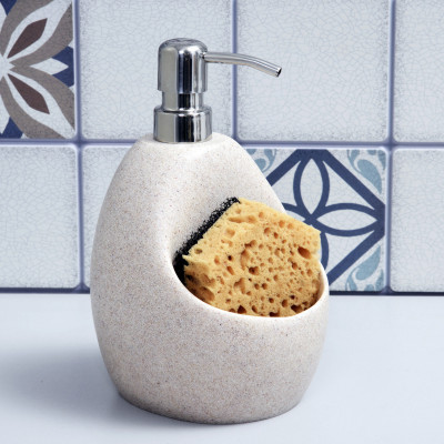 Дозатор с емкостью для губки бежевый WasserKRAFT K-8099