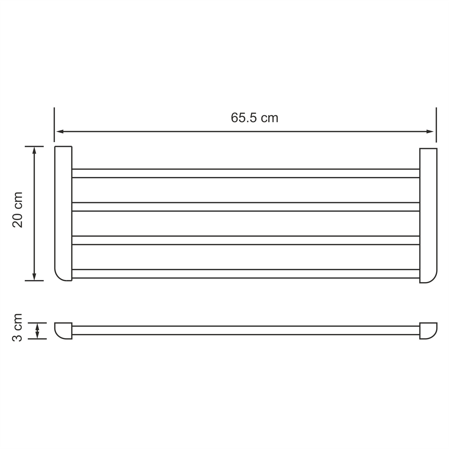 Полка для полотенец хром WasserKRAFT Kammel K-8311