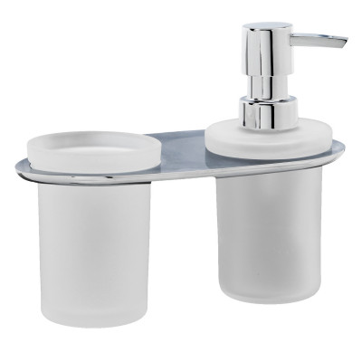 Держатель стакана и дозатора хром WasserKRAFT Kammel K-8389