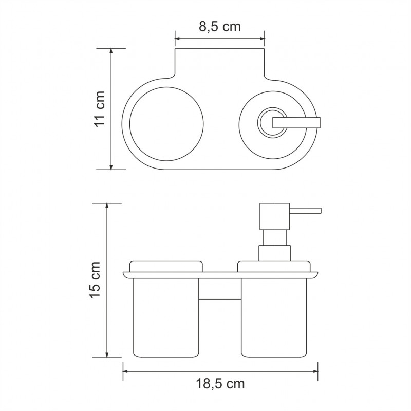 Держатель стакана и дозатора хром WasserKRAFT Kammel K-8389