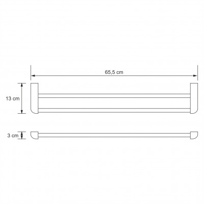 Держатель полотенец двойной хром WasserKRAFT Kammel K-8340