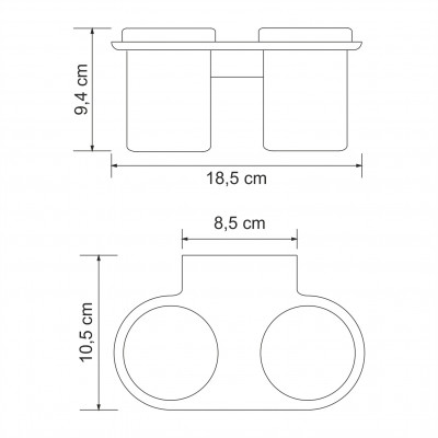 Подстаканник двойной хром WasserKRAFT Kammel K-8328D