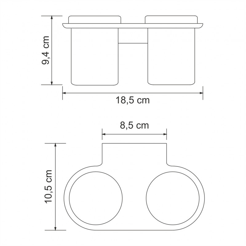 Подстаканник двойной хром WasserKRAFT Kammel K-8328D