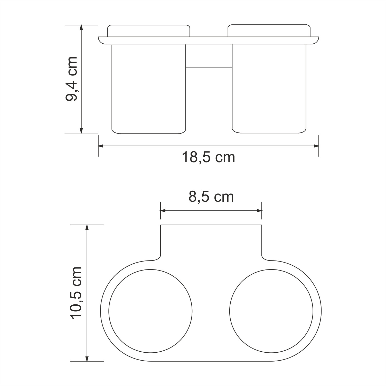 Подстаканник двойной хром WasserKRAFT Kammel K-8328D