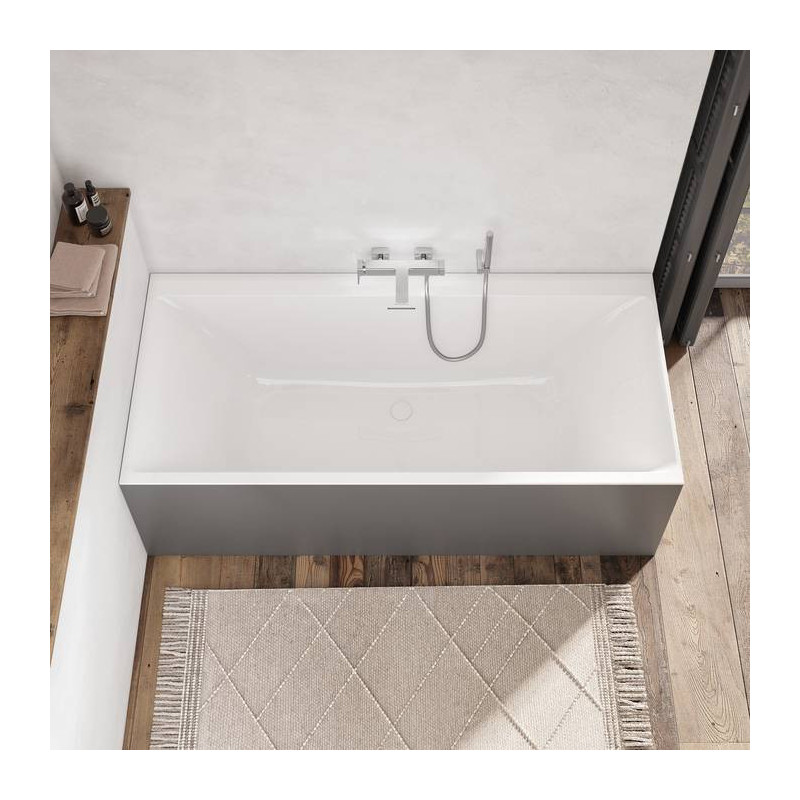 Ванна 180x80см Villeroy&Boch Subway 3.0 Альпийский белый, слив белый, перелив хромированный, UBQ180SBW2DV-01