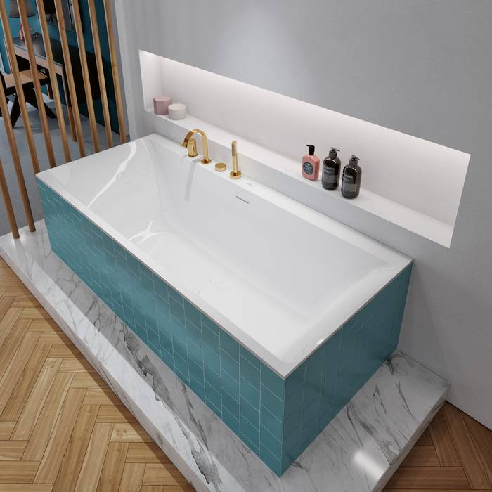 Ванна 180x80см Villeroy&Boch Subway 3.0 Альпийский белый, слив белый, перелив хромированный, UBQ180SBW2DV-01