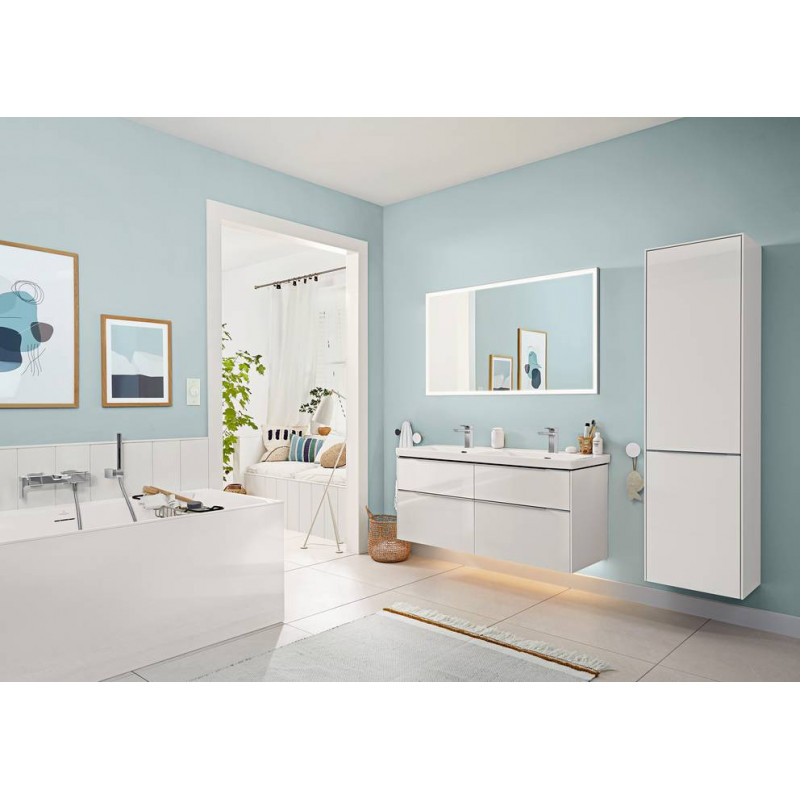 Ванна 180x80см Villeroy&Boch Subway 3.0 Альпийский белый, слив белый, перелив хромированный, UBQ180SBW2DV-01