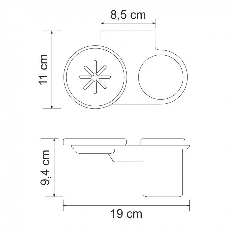 Держатель стакана и мыльницы хром WasserKRAFT Kammel K-8326