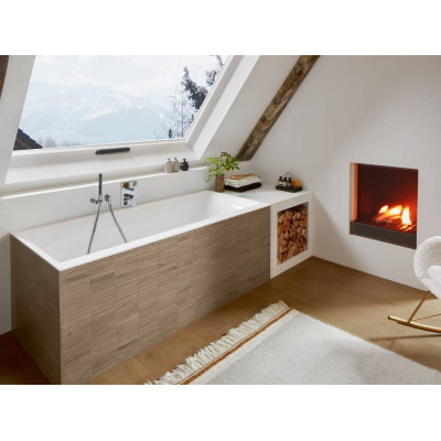 Ванна 180x80см Villeroy&Boch Subway 3.0 Stone White, слив Stone White, перелив хромированный, UBQ180SBW2DV-RW