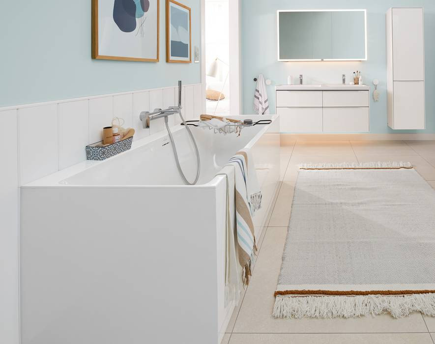 Ванна 180x80см Villeroy&Boch Subway 3.0 Stone White, слив Stone White, перелив хромированный, UBQ180SBW2DV-RW