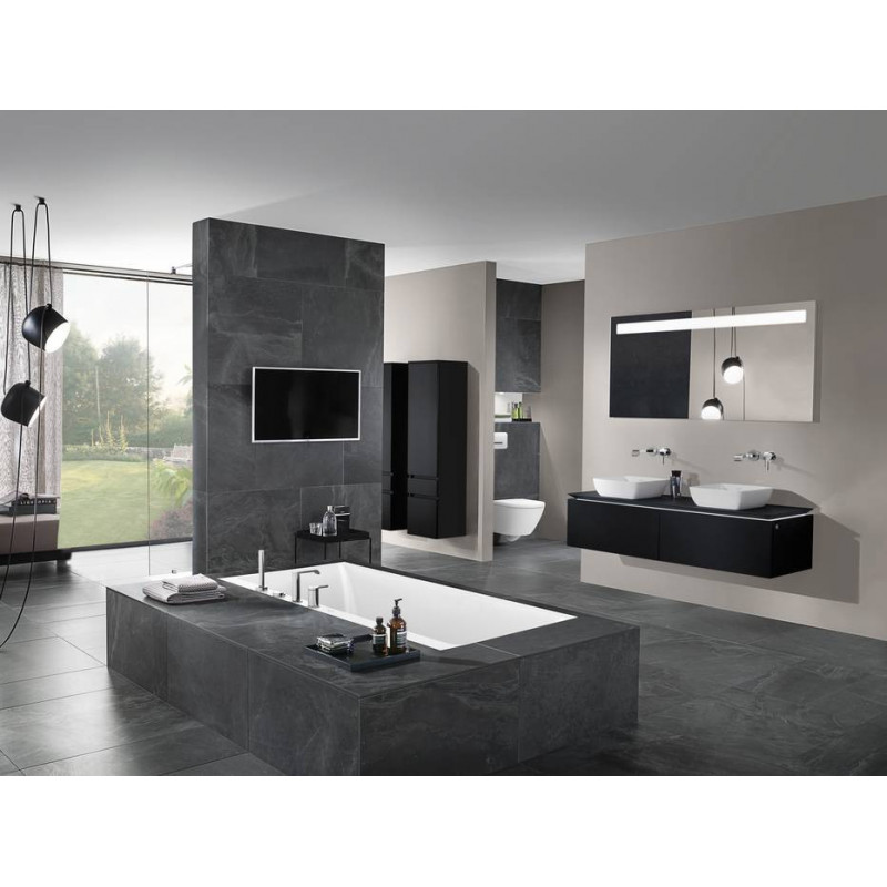 Ванна 170x75см Villeroy&Boch Subway 3.0 Альпийский белый, система наполнения на дне SilentFlow, слив белый, перелив хром