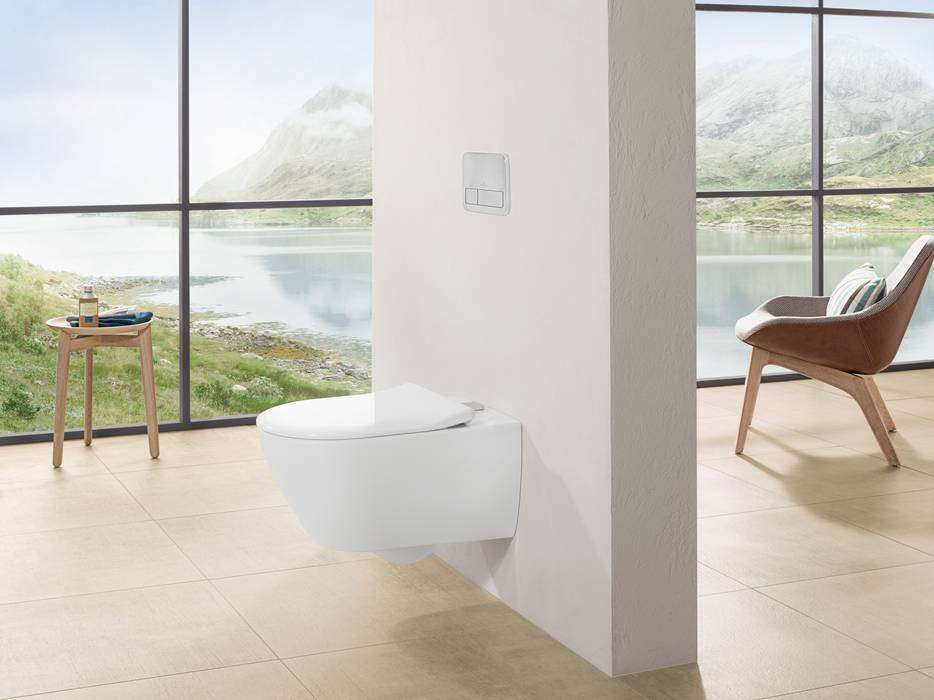 Унитаз подвесной Villeroy&Boch Subway 2.0, с открытым смывным краем, с ViFresh, Альпийский белый, AntiBac Ceramic Plus, 5614A1T2