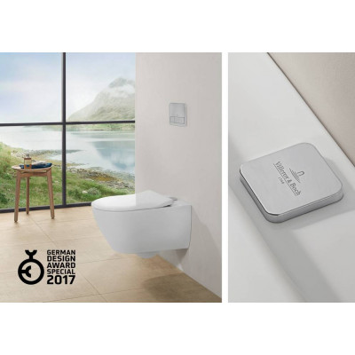 Унитаз подвесной Villeroy&Boch Subway 2.0, с открытым смывным краем, с ViFresh, Альпийский белый, AntiBac Ceramic Plus, 5614A1T2