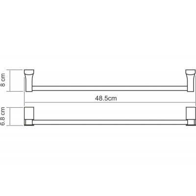 Держатель полотенец одинарный хром WasserKRAFT Leine K-5050