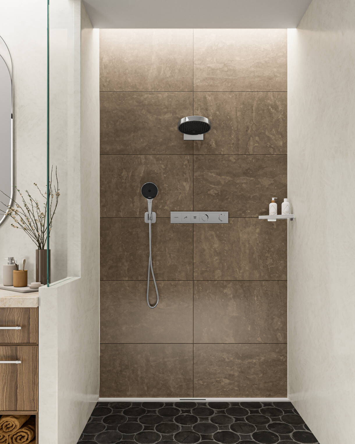 Термостат скрытого монтажа для 2 потребителей Hansgrohe RainSelect полированное золото 15380990