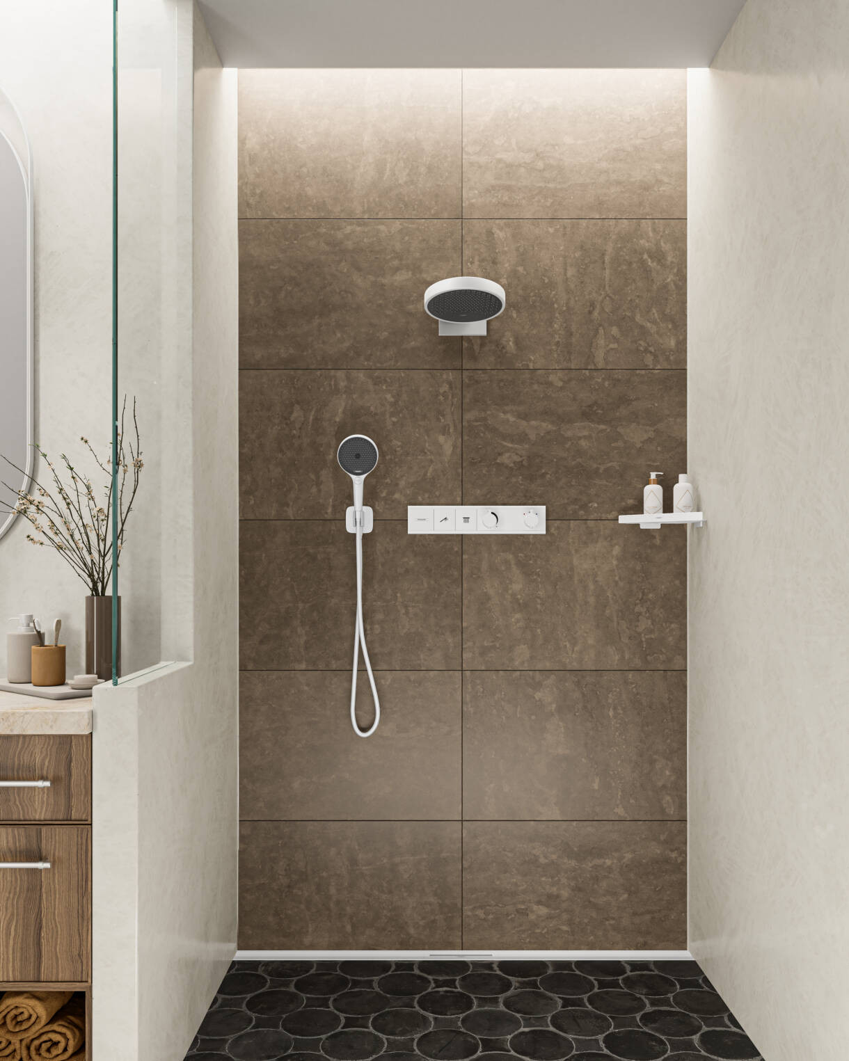 Термостат скрытого монтажа для 2 потребителей Hansgrohe RainSelect полированное золото 15380990