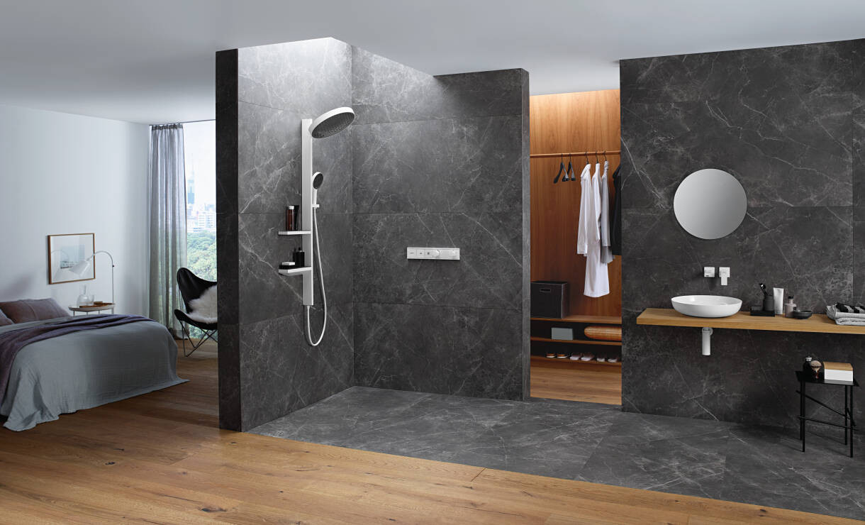 Термостат скрытого монтажа для 2 потребителей Hansgrohe RainSelect полированное золото 15380990