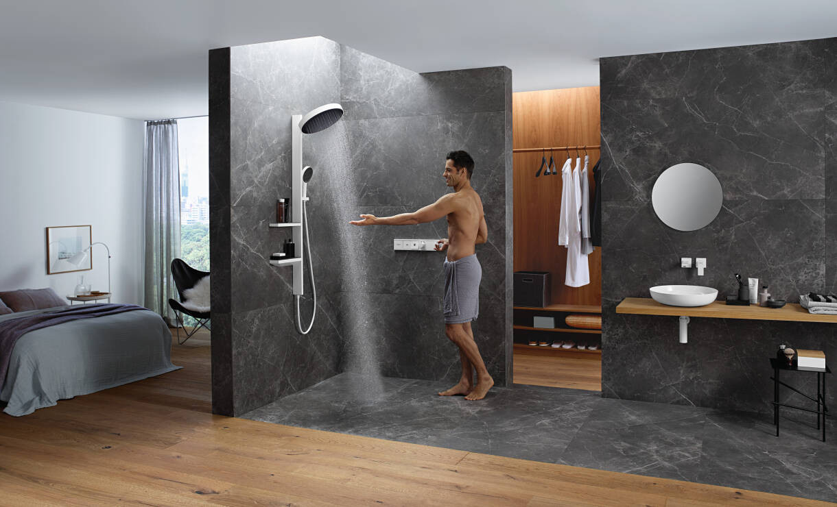 Термостат скрытого монтажа для 2 потребителей Hansgrohe RainSelect полированное золото 15380990