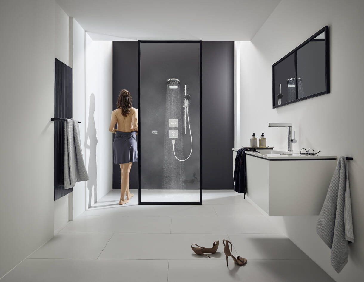Вентиль скрытого монтажа для 3 потребителей Hansgrohe ShowerSelect брашированный черный хром, 15764340