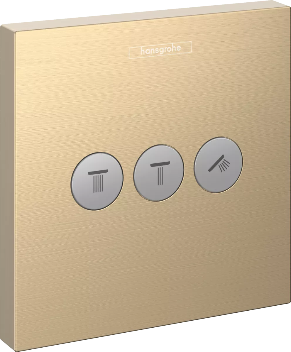 Вентиль скрытого монтажа для 3 потребителей Hansgrohe ShowerSelect брашированная бронза, 15764140