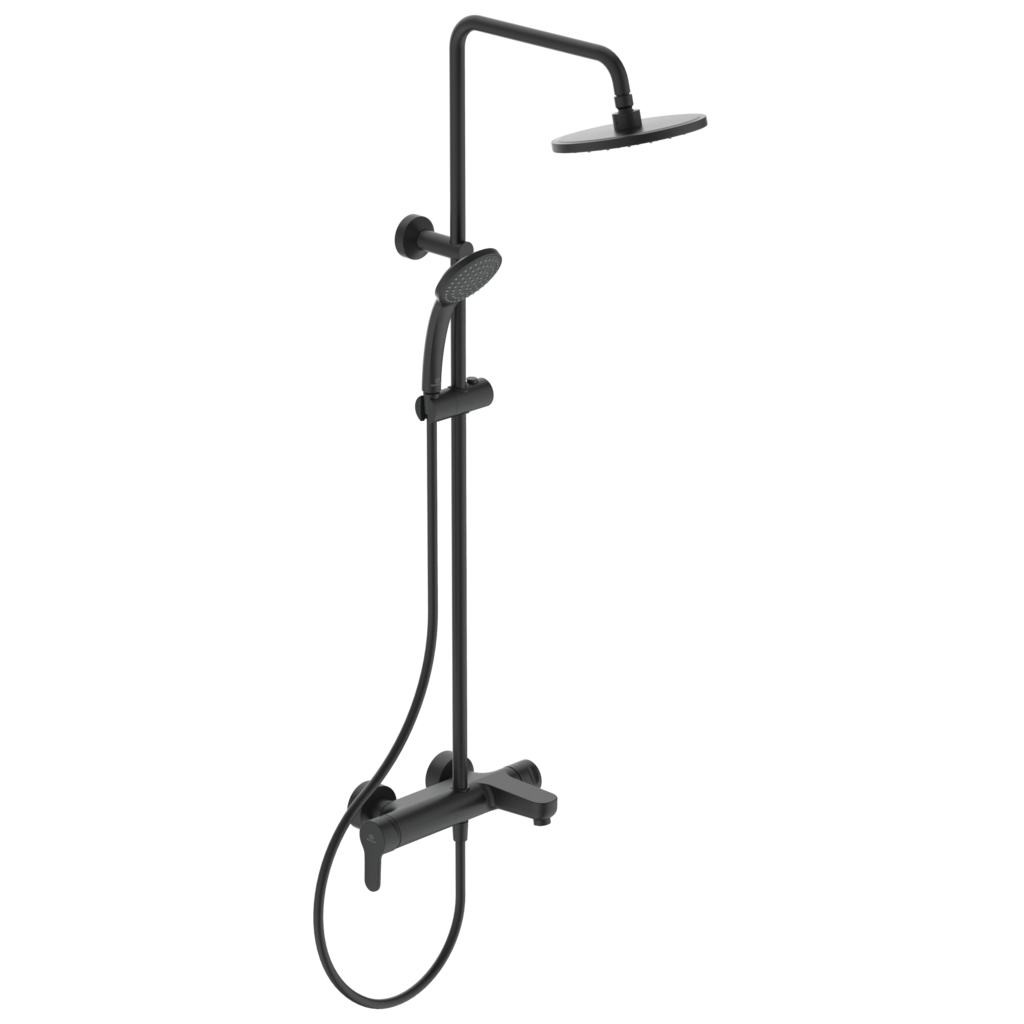 Душевая система Ideal Standard Cerafine O BC525XG высота 1126мм, с настенным смесителем для ванны/душа, матовый черный
