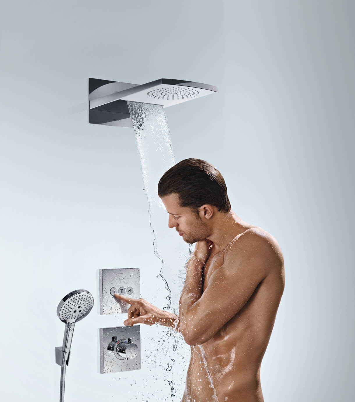 Термостат HighFlow Hansgrohe ShowerSelect скрытой установки, брашированная бронза, 15760140