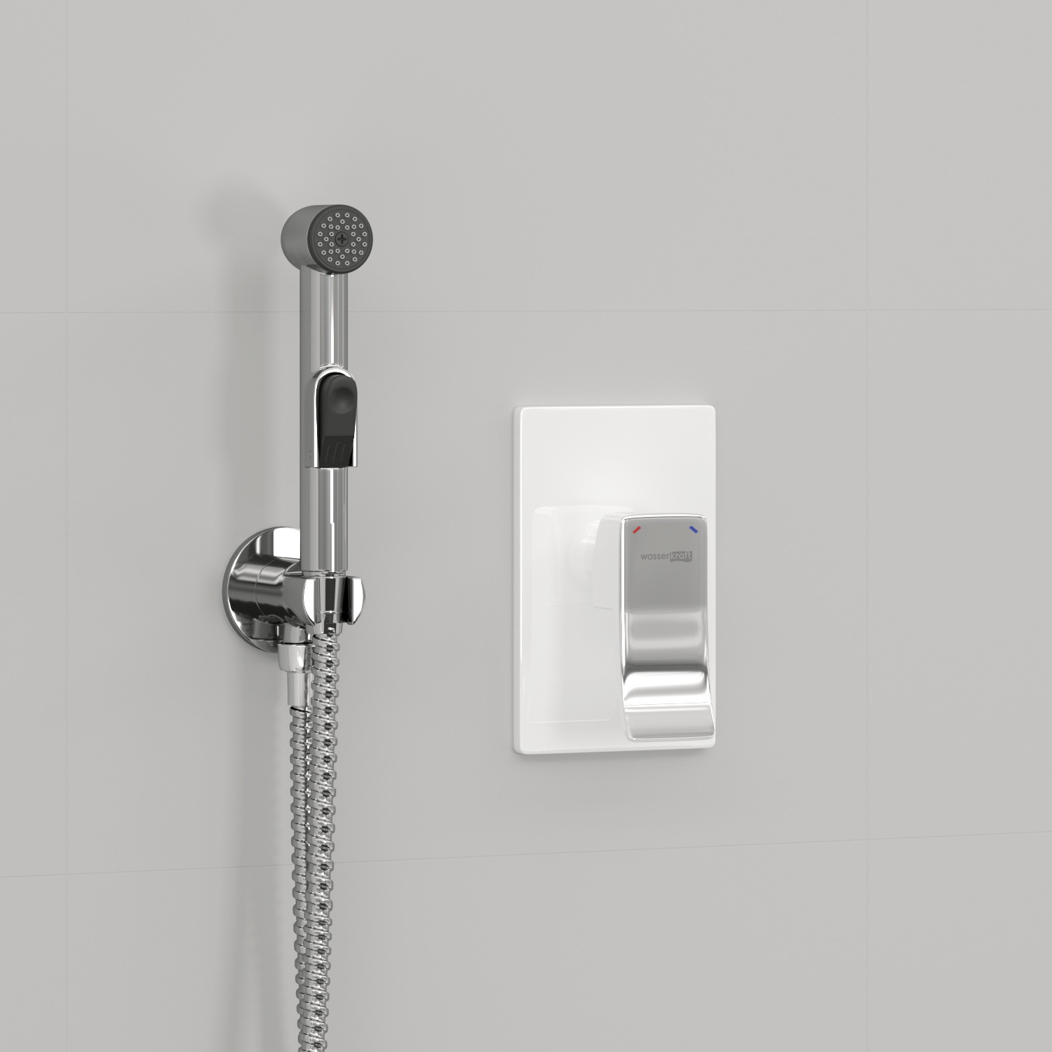 Встраиваемый комплект для биде со шлангом 120см WasserKRAFT Aller A010657WHITE