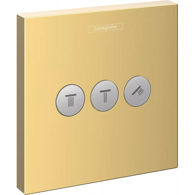 Вентиль скрытого монтажа для 3 потребителей Hansgrohe ShowerSelect полированное золото, 15764990