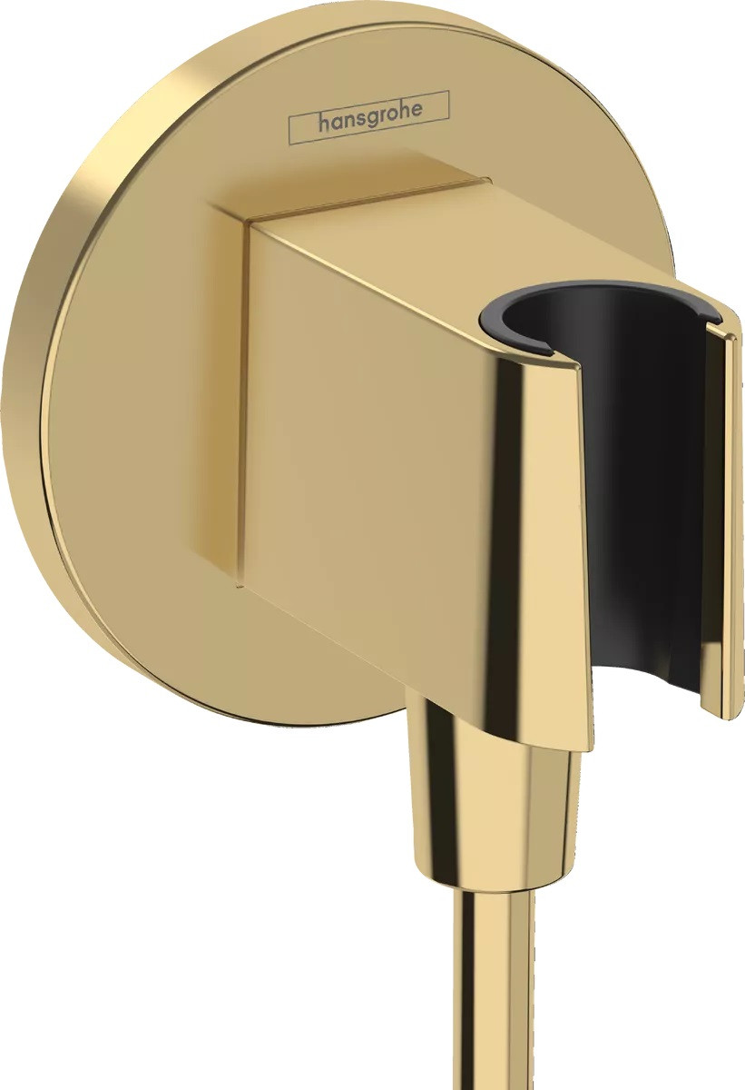 Шланговое соединение с держателем Hansgrohe Fixfit S, полированное золото, 26888990