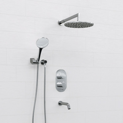 Встраиваемый комплект для ванны с верхней душевой насадкой, лейкой и изливом WasserKRAFT Berkel A174819 Thermo